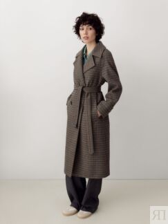 Пальто с мембраной изумрудно-коричневое Pompa