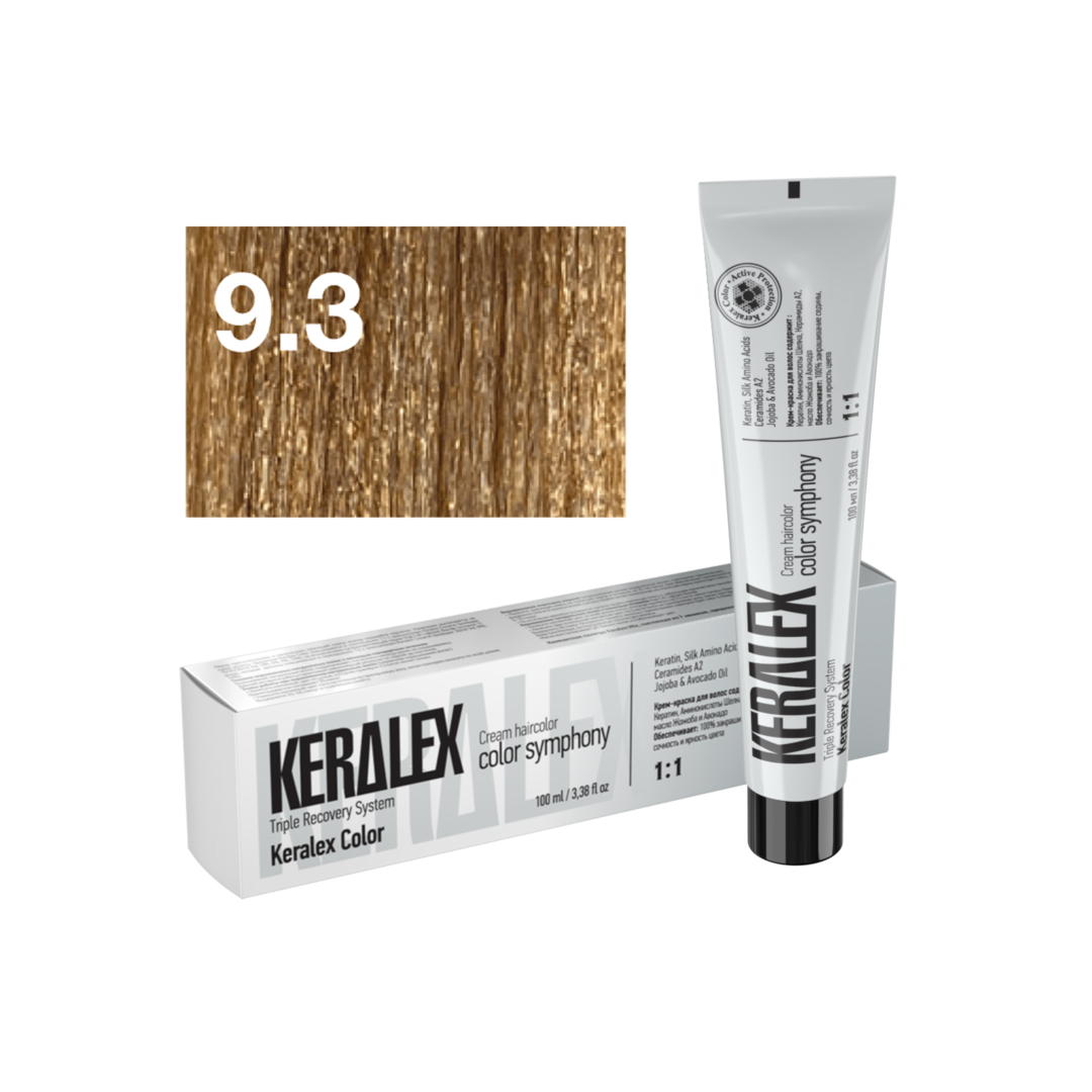 Краситель для волос KERALEX 9.3 Светлый блондин золотистый, 100 мл