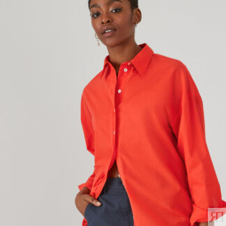 Рубашка оверсайз с длиной под тунику  46 (FR) - 52 (RUS) оранжевый