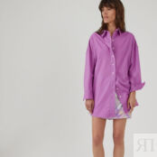 Рубашка оверсайз с длиной под тунику  42 (FR) - 48 (RUS) фиолетовый