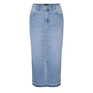 Юбка из джинсовой ткани с высокой посадкой  XS синий