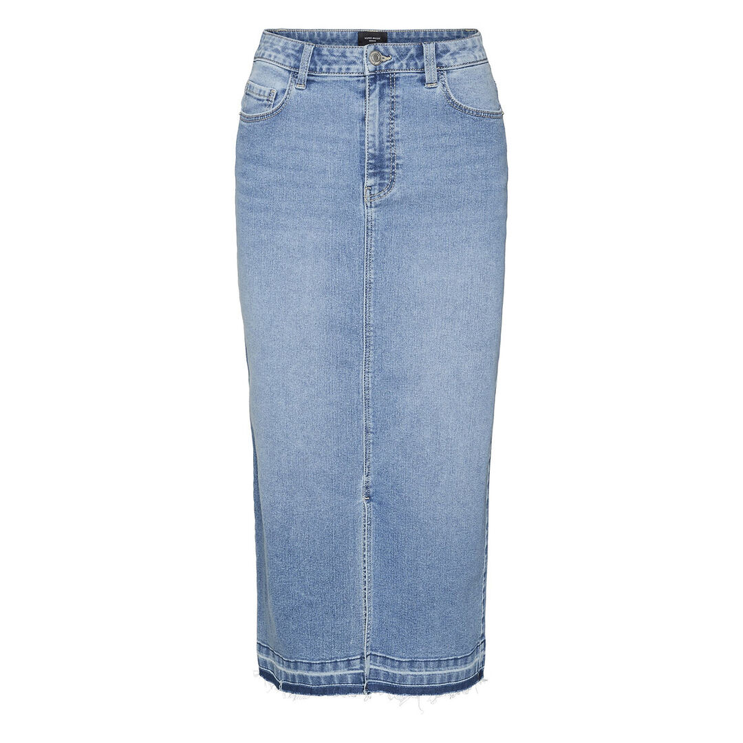 Юбка из джинсовой ткани с высокой посадкой  M синий