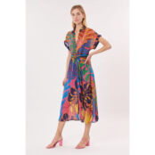 Платье Trousseau на пуговицах с V-образным вырезом  L разноцветный