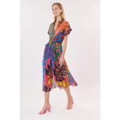 Платье Trousseau на пуговицах с V-образным вырезом  L разноцветный