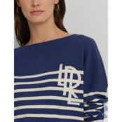 Пуловер в полоску в стиле тельняшки с длинными рукавами HAINVETTE  S синий