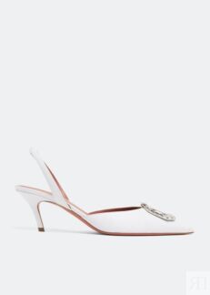 Туфли AMINA MUADDI Camelia slingback pumps, белый