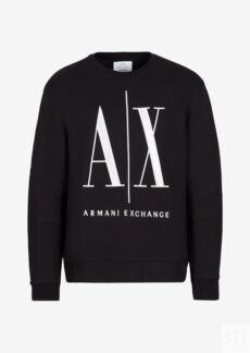 Толстовка с круглым вырезом и логотипом Icon Armani Exchange, черный