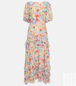 Платье макси Shireen с цветочным принтом RIXO, разноцветный