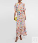 Платье макси Shireen с цветочным принтом RIXO, разноцветный