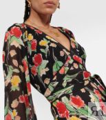 Платье миди Ayla с цветочным принтом RIXO, разноцветный