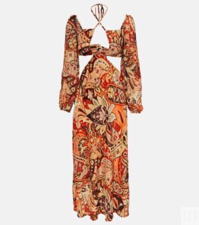 Платье макси Kamilla из жоржета с принтом RIXO, разноцветный