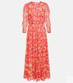 Платье миди Kristen из вуали с цветочным принтом RIXO, разноцветный
