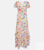 Платье миди Thanvi из шелковой вуали с цветочным принтом RIXO, разноцветный