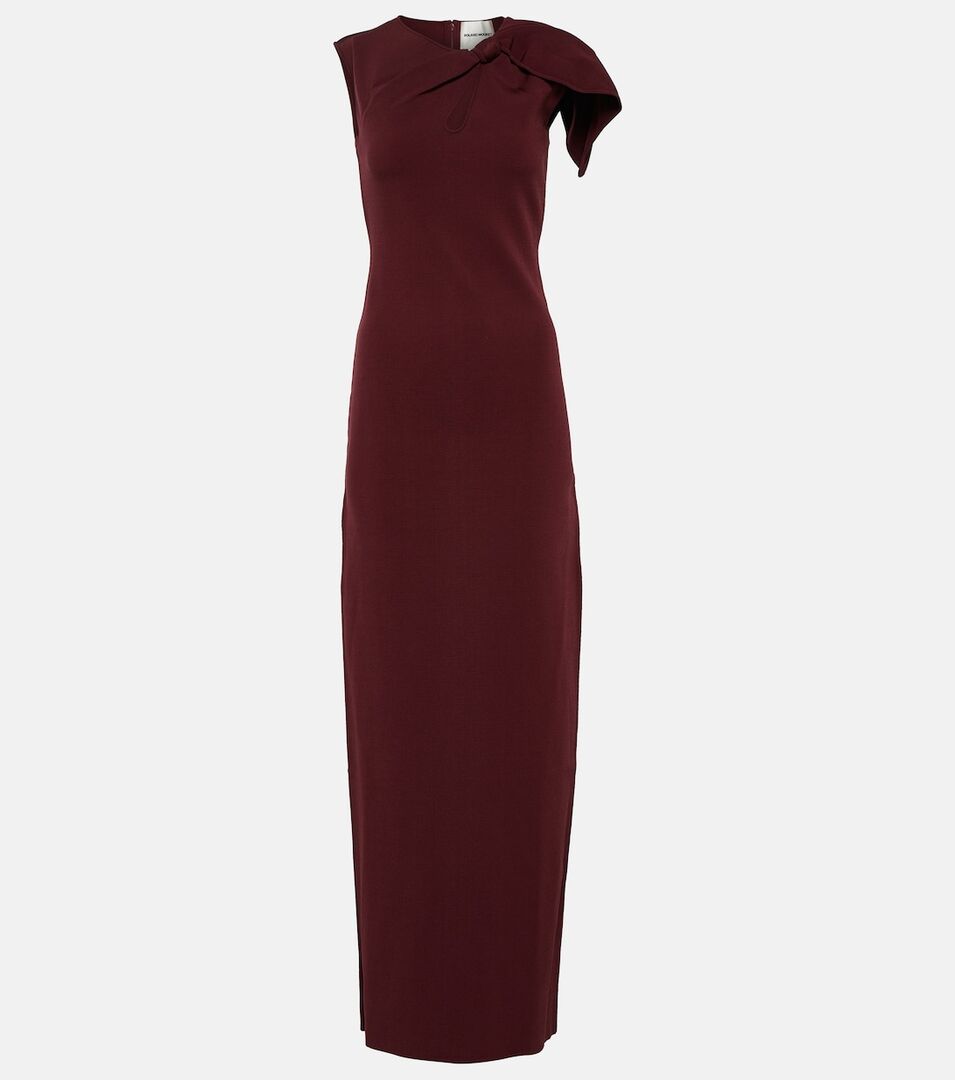 Платье макси с асимметричным вырезом ROLAND MOURET, красный P00830522 | RED фото 1