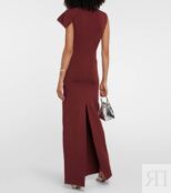 Платье макси с асимметричным вырезом ROLAND MOURET, красный P00830522 | RED фото 3