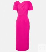 Платье миди из шерсти и шелка ROLAND MOURET, розовый P00830527 | PINK фото 1