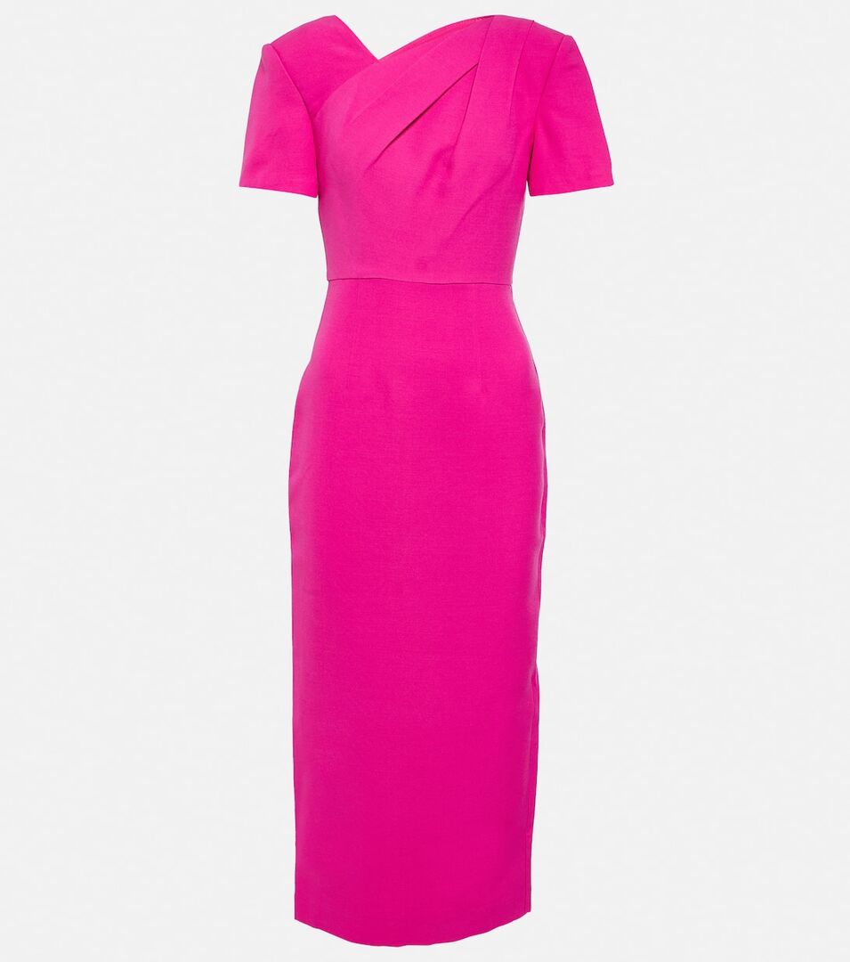 Платье миди из шерсти и шелка ROLAND MOURET, розовый P00830527 | PINK фото 1