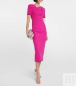 Платье миди из шерсти и шелка ROLAND MOURET, розовый P00830527 | PINK фото 2