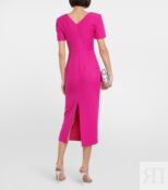 Платье миди из шерсти и шелка ROLAND MOURET, розовый P00830527 | PINK фото 3