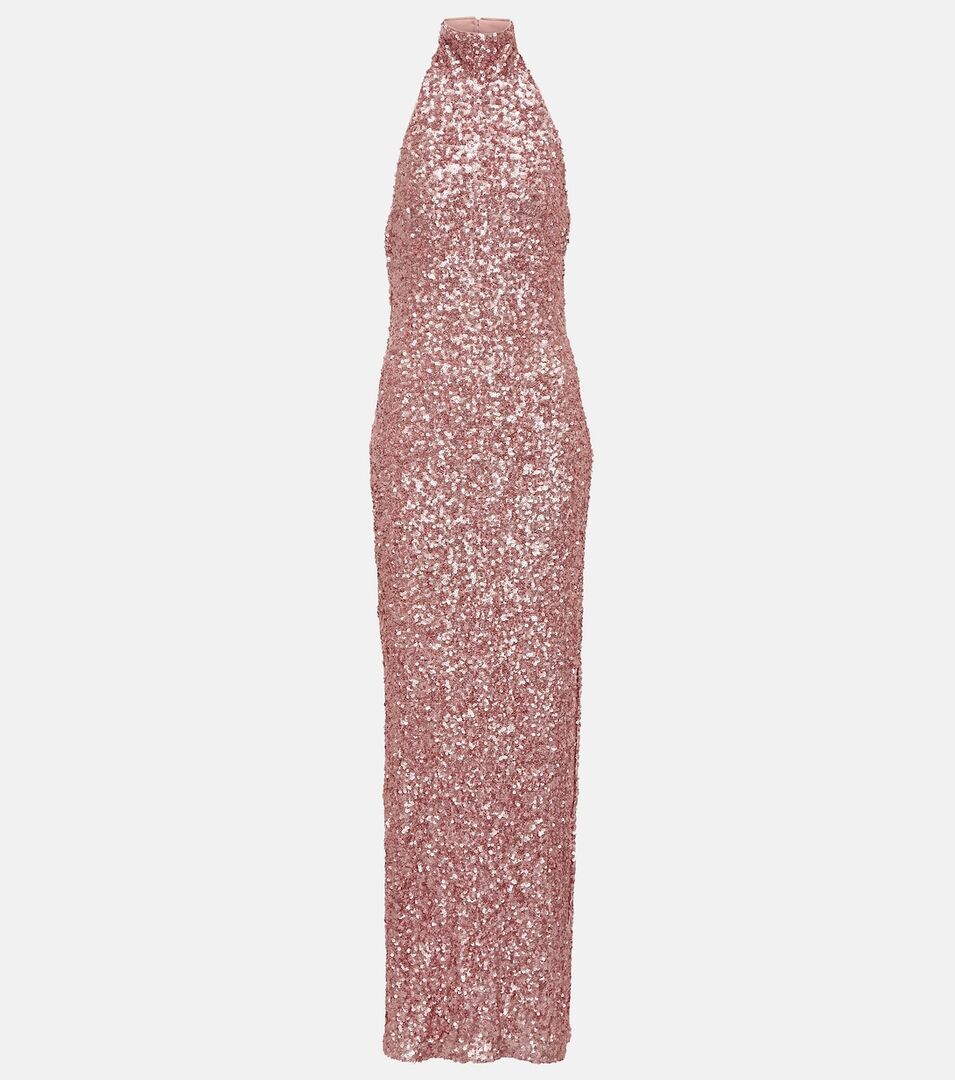 Свадебное платье макси Kasia с пайетками ROTATE BIRGER CHRISTENSEN, розовый