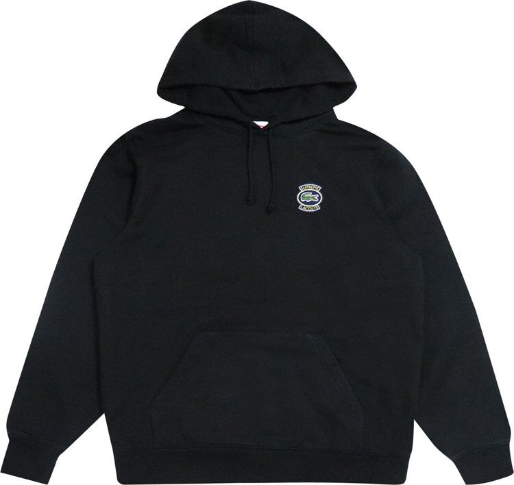 Толстовка Supreme x Lacoste Hooded Sweatshirt 'Black', черный SS18SW3 BLACK | Black фото 1