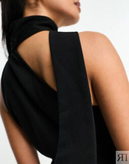 Черный комбинезон с шарфом Pretty Lavish