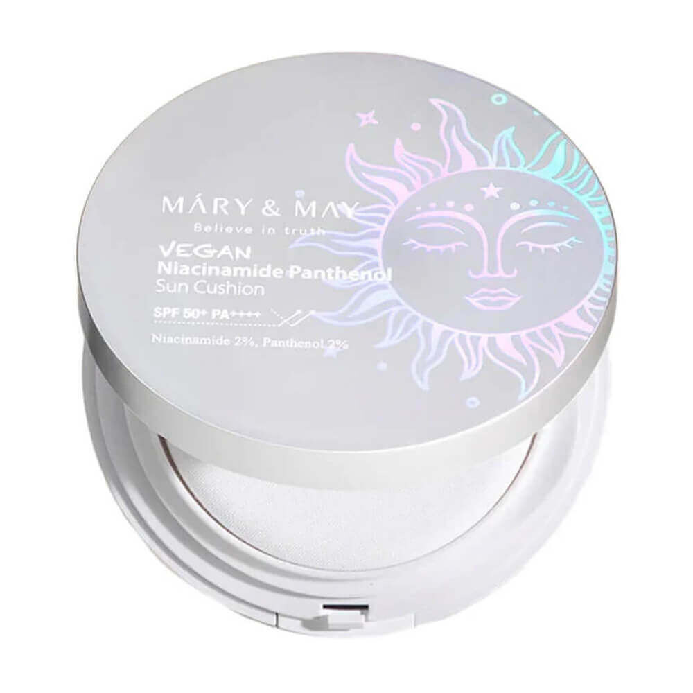 Солнцезащитный кушон Mary&May Vegan Niacinamide Panthenol Sun Cushion SPF50 фото 1