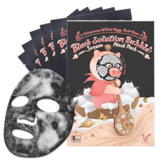 Тканевая маска Elizavecca Black Solution Bubble Serum Mask Pack