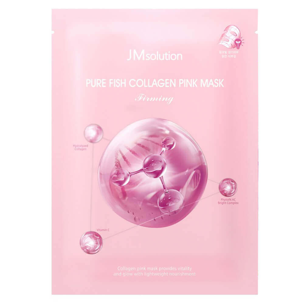 Маска для лица JM Solution Pure Fish Collagen Pink Mask фото 1