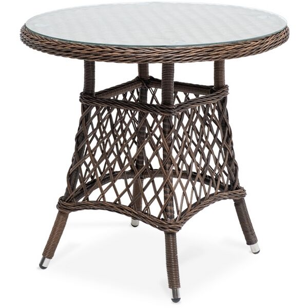 Плетеный круглый стол, диаметр 80 см, цвет коричневый 4SIS Эспрессо YH-T166