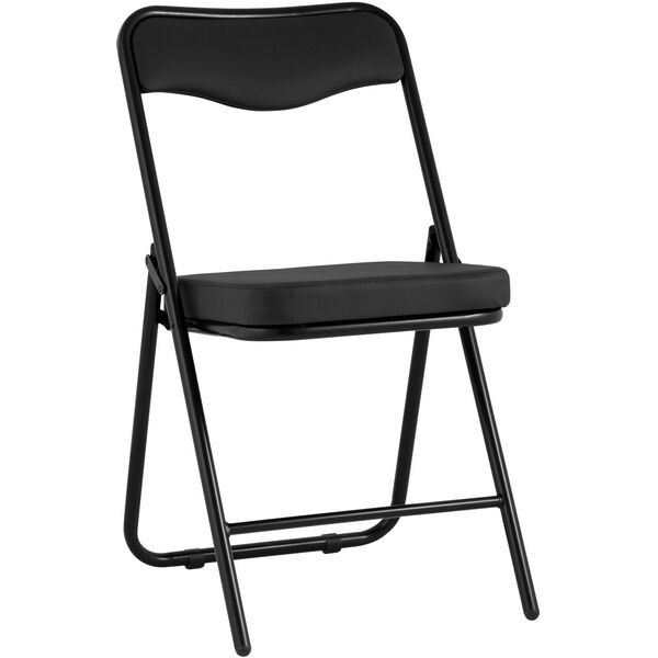 Складной стул экокожа черный каркас матовый Stool Group Джонни УТ000035365