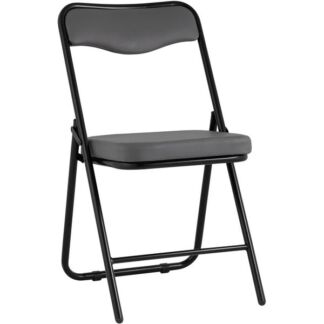 Складной стул экокожа серый каркас черный матовый Stool Group Джонни УТ0000