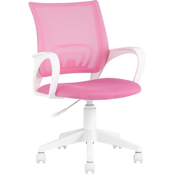 Кресло офисное розовый крестовина пластик белый Stool Group ST-BASIC-W УТ00