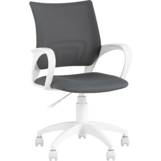 Кресло офисное серая ткань крестовина белый пластик Stool Group ST-BASIC-W