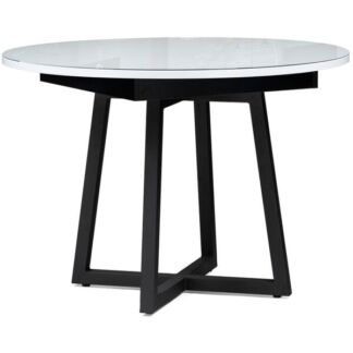 Стеклянный стол Woodville Регна белый / черный 504219