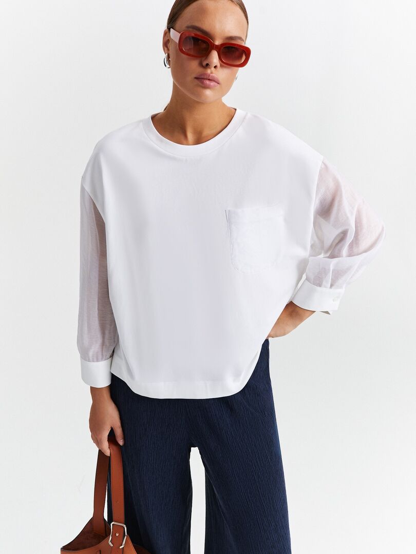 Свободная блуза с прозрачными рукавами (48) Lalis