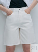 Удлинённые джинсовые шорты, Белый O`Stin