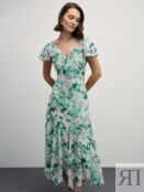 Шифоновое макси платье с цветочным принтом Zarina