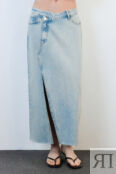 Юбка миди джинсовая с асимметричным поясом befree