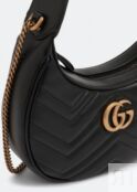 Сумка GUCCI GG Marmont half-moon-shaped mini bag, черный