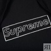 Толстовка Supreme x KAWS Chalk Logo Hooded Sweatshirt 'Black', черный SS21SW39 BLACK | Black фото 2