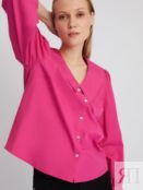 Блузка-рубашка с акцентным воротником и объёмными рукавами zolla