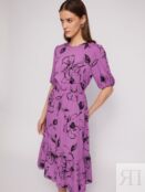 Ярусное платье миди с цветочным принтом zolla