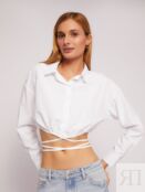 Укороченная блузка-рубашка с завязками Zolla