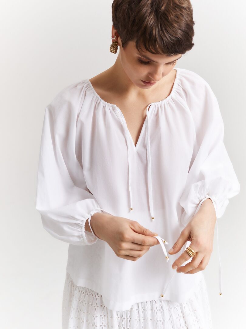 Блуза с объемными рукавами (44) Elis