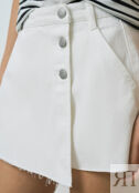 Джинсовая юбка-шорты, Белый O`Stin