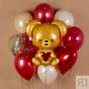 Шар из фольги «Мишка с сердечком» 297090 фото 2