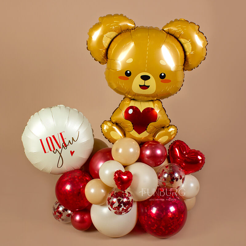 Фигура из шаров с надписью «Teddy Bear» 402597 фото 1