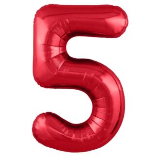 Шар из фольги «Цифра 5 красная» Slim