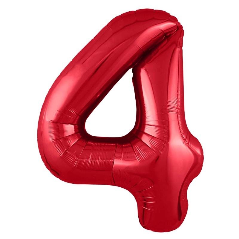 Шар из фольги «Цифра 4 красная» Slim 249475 фото 1